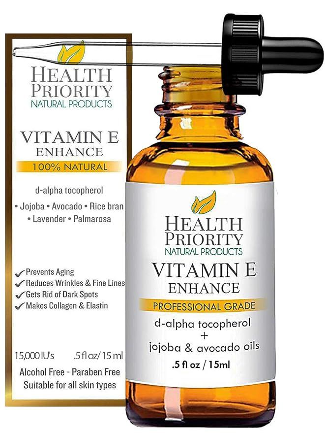 100% All Natural & Organic Vitamin E Oil For Your Face & Skin - 15,000/30,000 IU - Reduces Wrinkl... | Amazon (US)