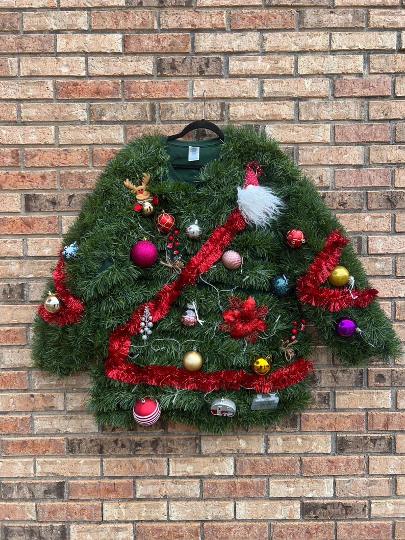 Walking Christmas TREE Light UP Tacky Ugly Hilarious Christmas Sweater Any Size Custom Made Color... | Etsy (US)