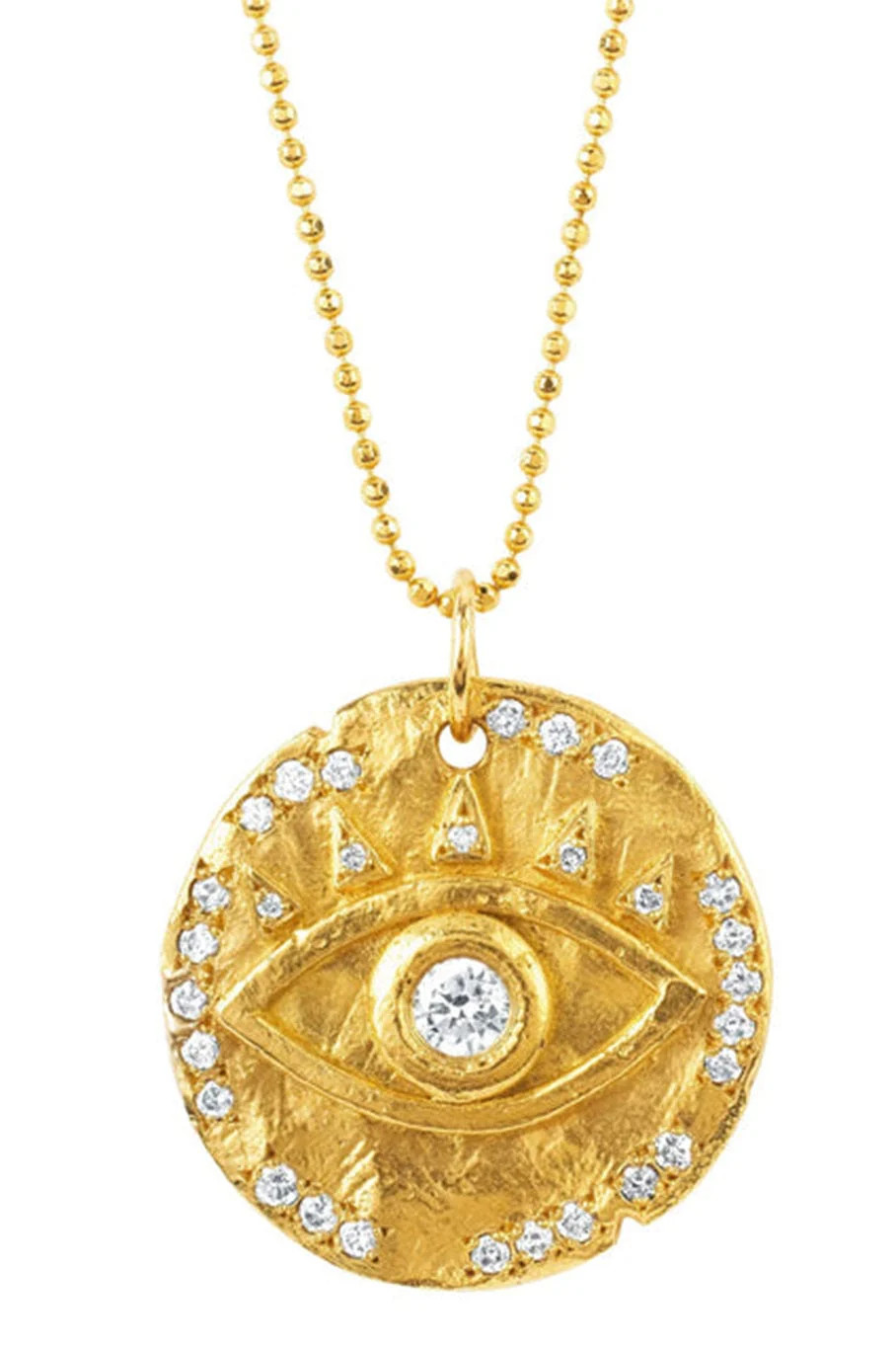 Diamond Eye of Protection Coin Pendant Necklace | LOGAN HOLLOWELL | Marissa Collections