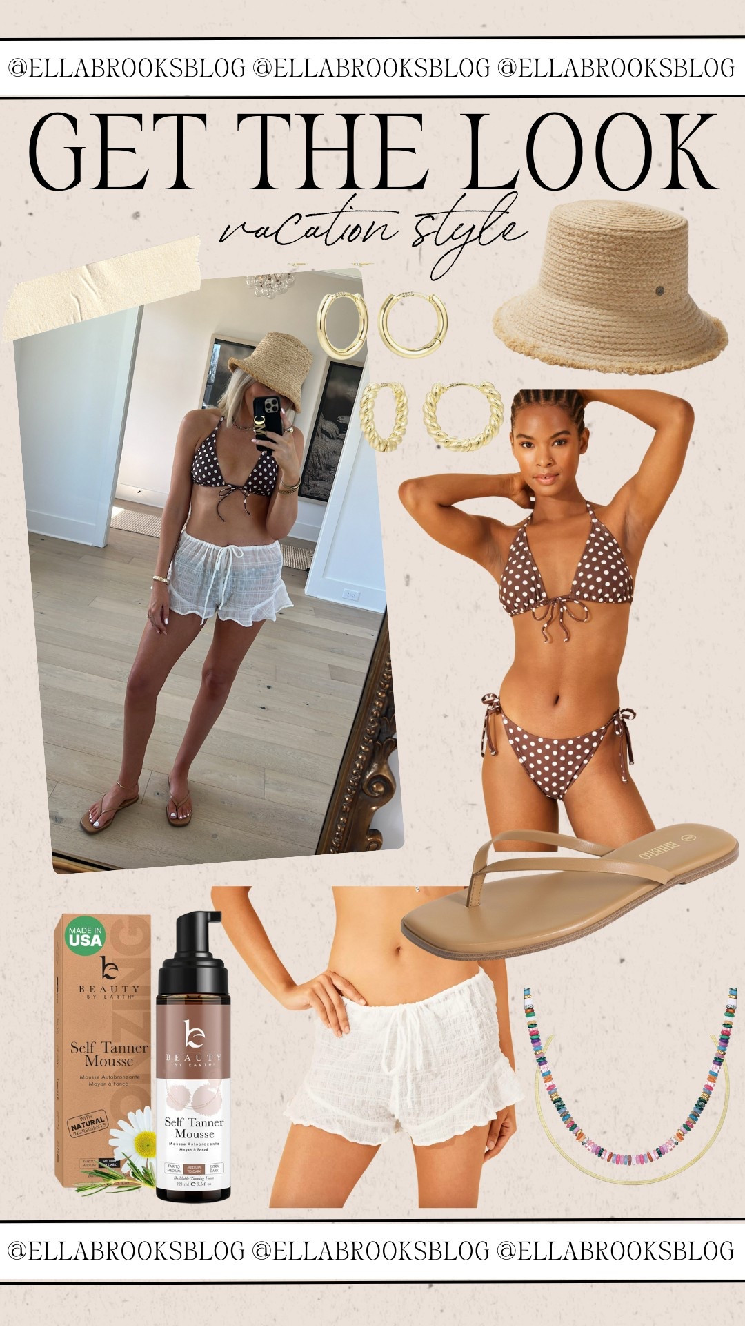Get the look: vacation style


Polka dot swimsuit, beach vacation, bucket hat, Amazon beauty, beaded necklace, beach sandals, coverup shorts, spring break

#LTKStyleTip #LTKSwim #LTKShoeCrush