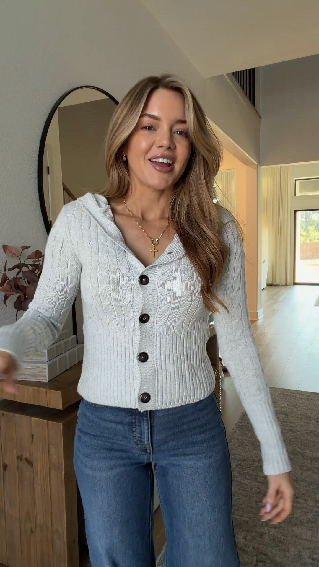 cardigan: xs // jeans: 0 — true to size.