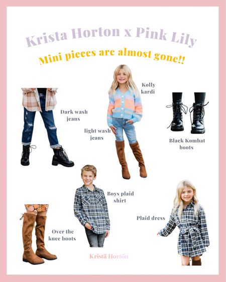 My pink lily pieces are almost gone!! Shop using my code KRISTA20 before they sell out!! 

#kidsclothes #kidsboots #kidscardigan #girlsclothes #boysclothes #fallfashion #kidsfallfashion #kristahortonxpinklily #ltkclothes #boots #kidsplaid #plaidoutfit #combatboots 

#LTKkids #LTKSeasonal #LTKHoliday