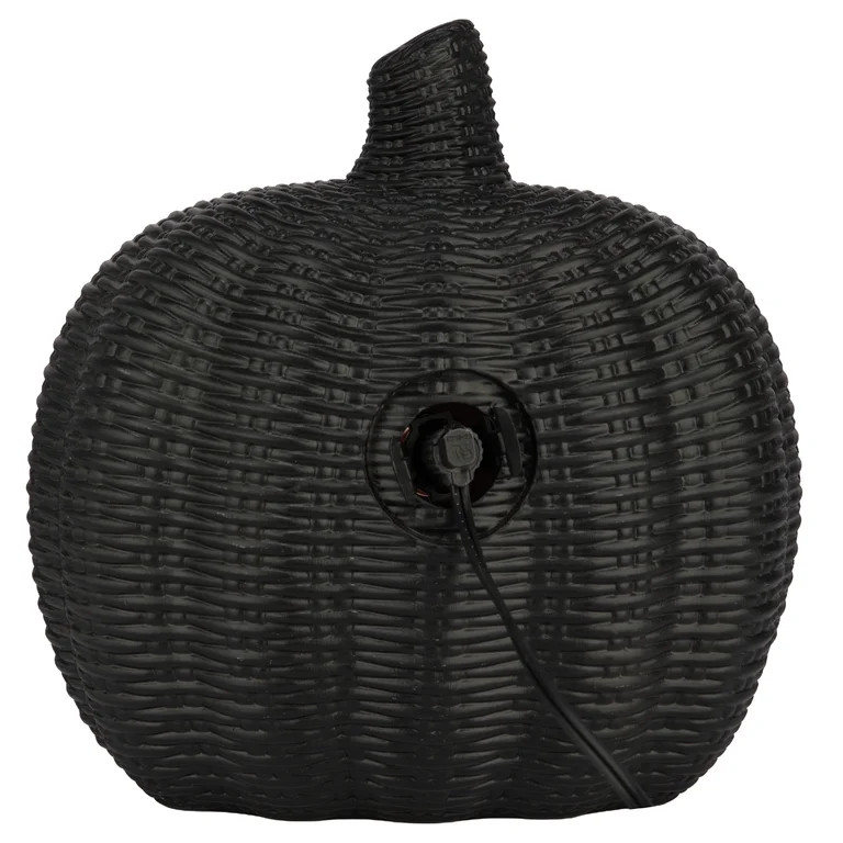 Light-Up Woven Jack-o'-Lantern Decoration, Black, 8.6", Halloween by Way To Celebrate | Walmart (US)