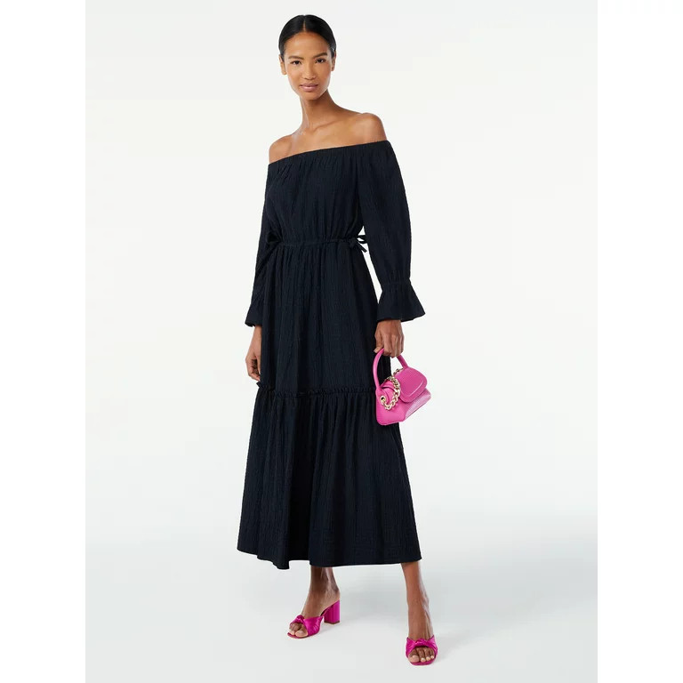 Scoop Women's Off The Shoulder Maxi Dress - Walmart.com | Walmart (US)