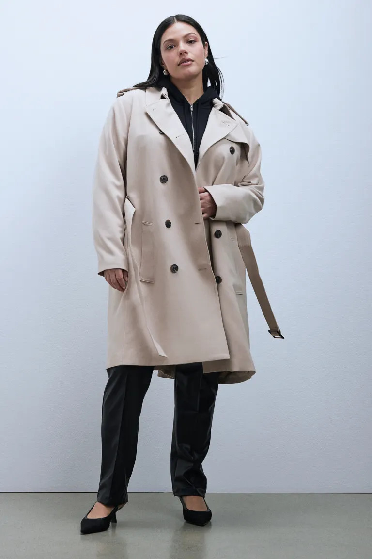 Double-breasted Trenchcoat - Cream - Ladies | H&M US | H&M (US + CA)