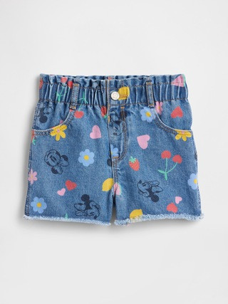 babyGap × Disney Paperbag Mom Jean Shorts | Gap Factory