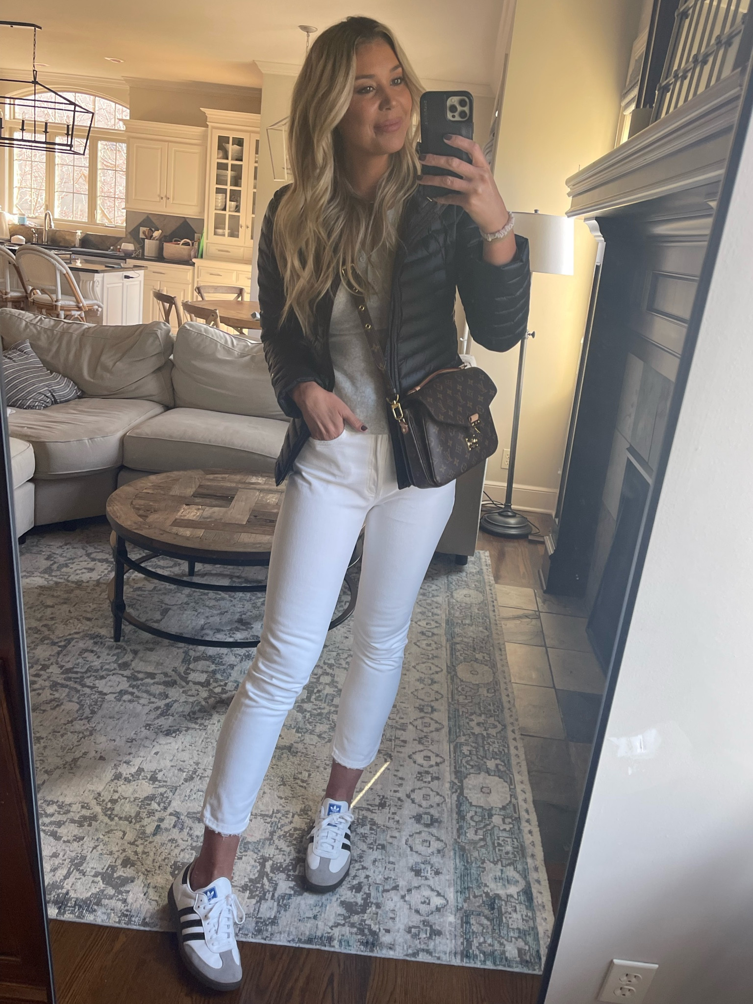 Size 26 in white denim size small in jacket. 

#LTKunder100 #LTKunder50 #LTKshoecrush