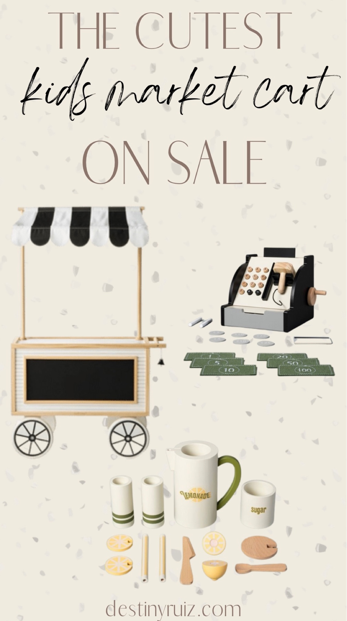 We all know how much I support pretend play for littles and I AM OBSESSED. this cart comes with a blackboard to write your little one's business name etc. storage for toys/equipment and a bell attached. 

These items are all on sale. super affordable ✨

#kids #kidspretendplay #kidstoys #targetsale #targetfavorites

#LTKkids #LTKSale #LTKbaby