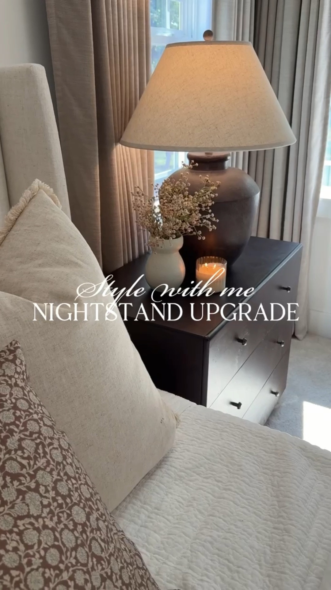 Nightstand styling! The beautiful burl wood paired perfectly with a few classic and timeless decor pieces that are soft yet charming!

#LTKHome
