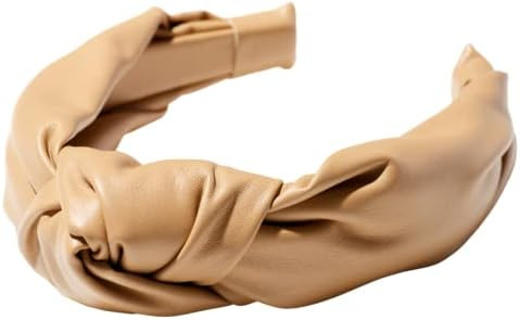 Amazon.com : Bellefixe London Vegan Leather Knotted Headband (Camel) Premium Vegan Leather : Beau... | Amazon (US)