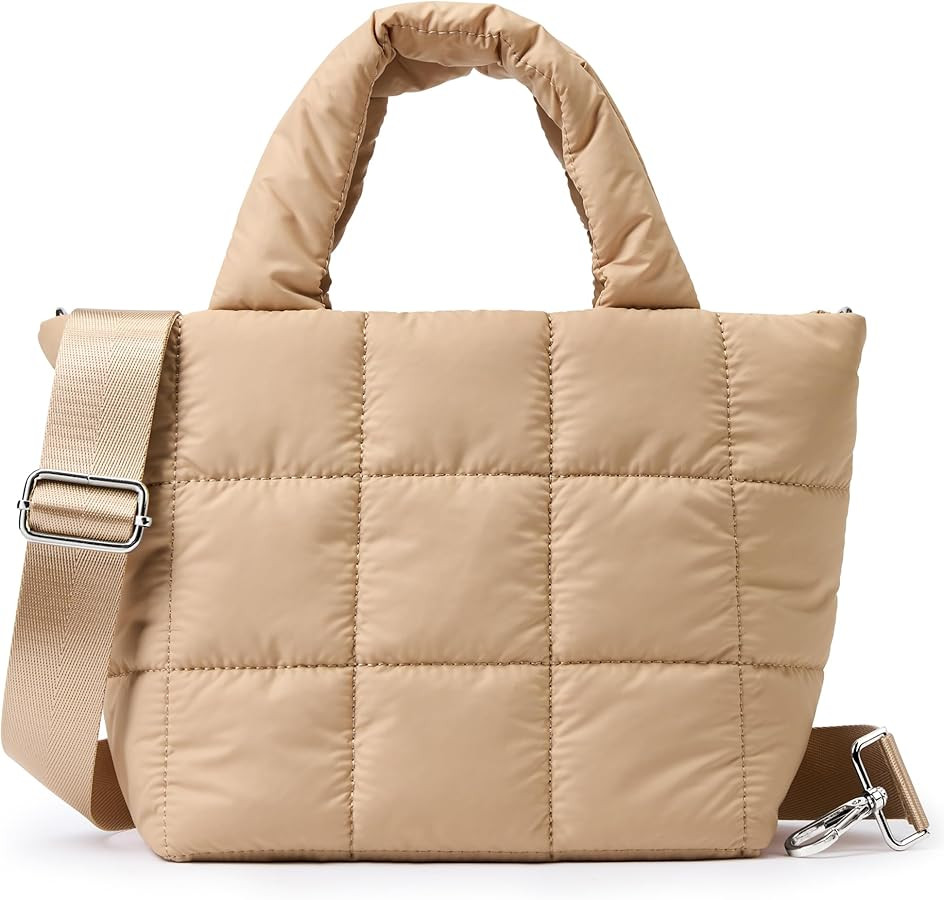 KALIDI Quilted Tote Bag Small Puffer Crossbody Bag for Women Lightweight Nylon Puffy Shoulder Han... | Amazon (US)