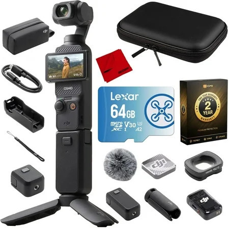 DJI Osmo Pocket 3 Creator Combo 4K 120fps Handheld Gimbal with 64GB Case Bundle | Walmart (US)