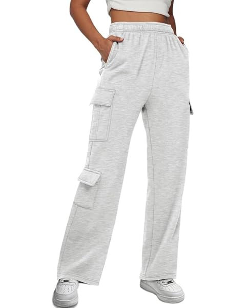 AUTOMET Womens Cargo Sweatpants Casual Baggy Fleece High Waisted Joggers Pants | Amazon (US)
