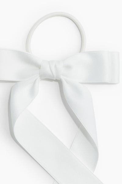 Bow-detail Hair Elastic - White - Ladies | H&M US | H&M (US + CA)
