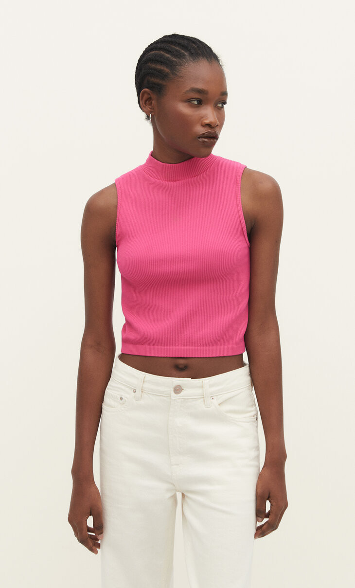 Maglietta seamless con mezzo collo | Stradivarius (IT)