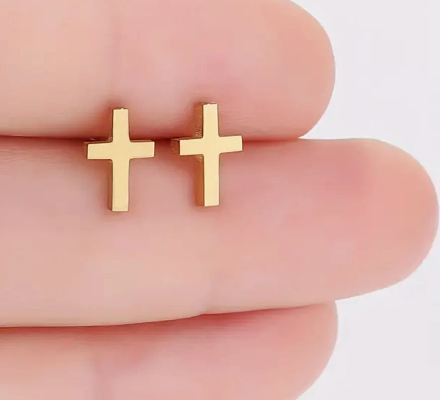 Gold Cross Studs | Erin McDermott Jewelry