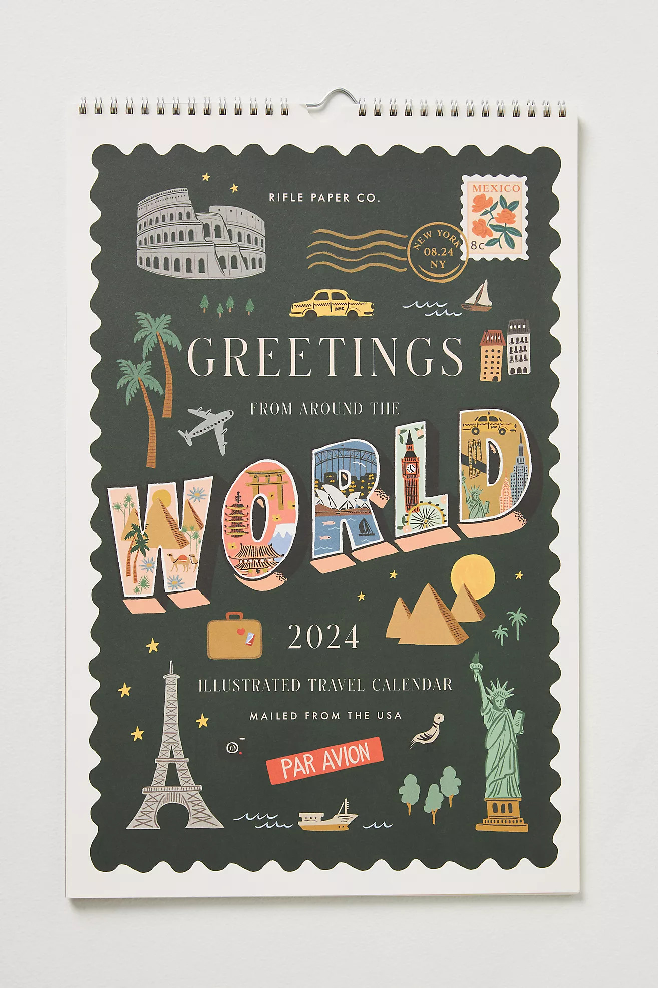 Rifle Paper Co. 2024 Greetings from Around the World Wall Calendar | Anthropologie (US)