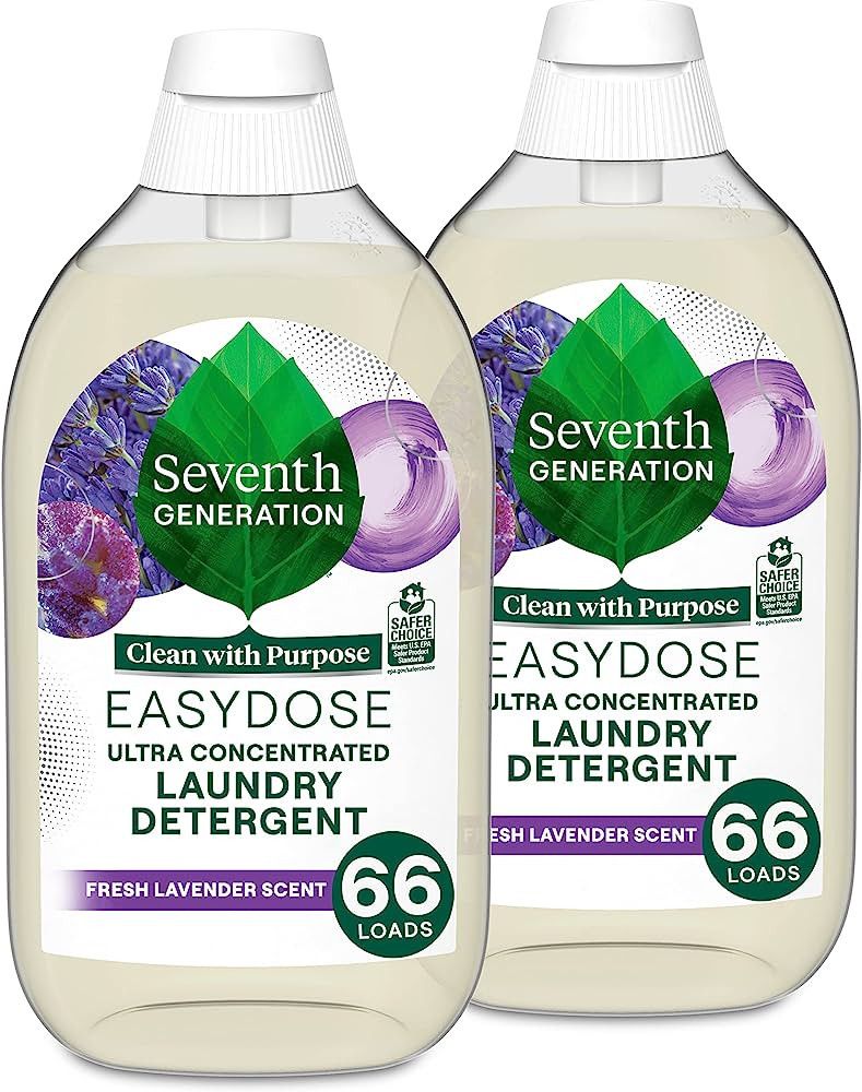 Seventh Generation EasyDose Laundry Detergent Fresh Lavender Scent 2 Pack Ultra Concentrated Wash... | Amazon (US)