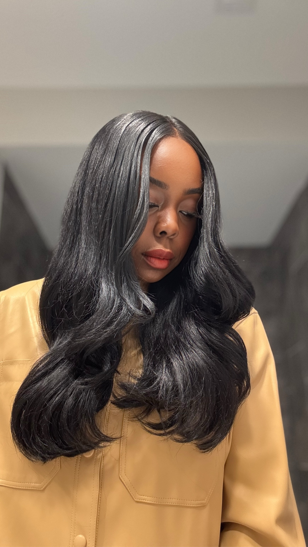 Outre Seraphine 
Color: 1B 
*I am wearing it glue-less. 
*There are combs attached for braid down. 
*Powder make-up goes underneath the wig cap on the lace. 
*Scissor’s are needed to cut the lace. 
*Also available at Sam’s Beauty and Ebonyline

#LTKBeauty