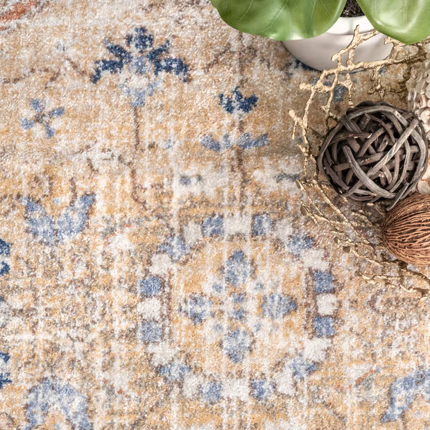 Gold Florid Dreams Area Rug | Rugs USA