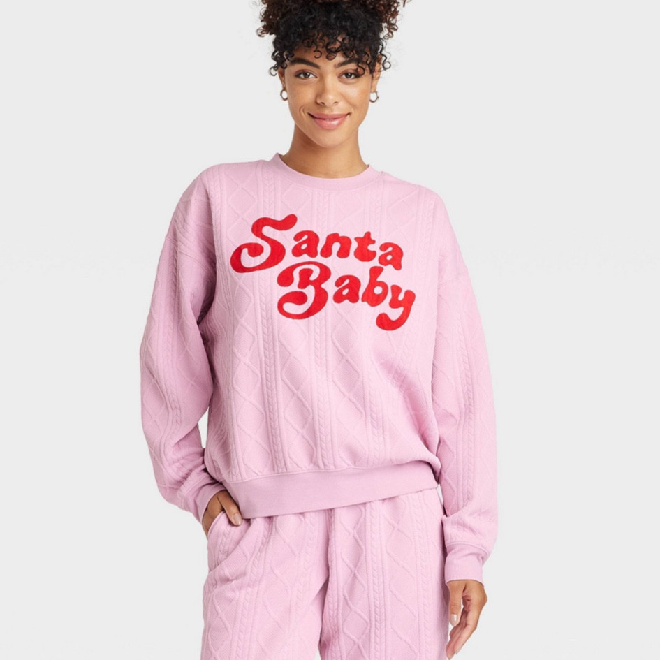 Santa Baby cable knit detail sweatshirt

Pink Santa Baby sweatshirt, Christmas sweatshirts, festive sweatshirt, women’s Christmas sweatshirts, Target Santa Baby sweatshirt, Target Christmas pajamas, family matching pajamas, women’s Christmas pajamas, family Christmas pajamas 

#LTKStyleTip #LTKHoliday #LTKSeasonal