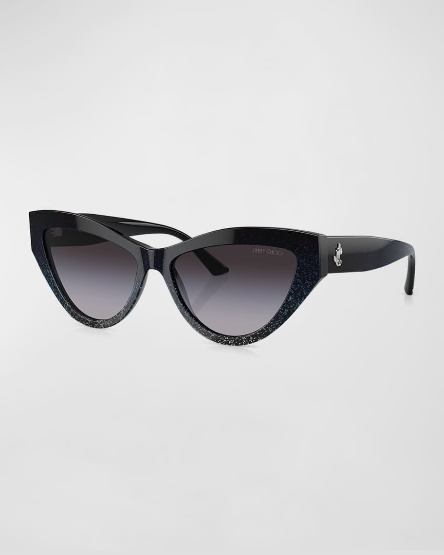 Jimmy Choo Glittery Acetate Cat-Eye Sunglasses | Neiman Marcus