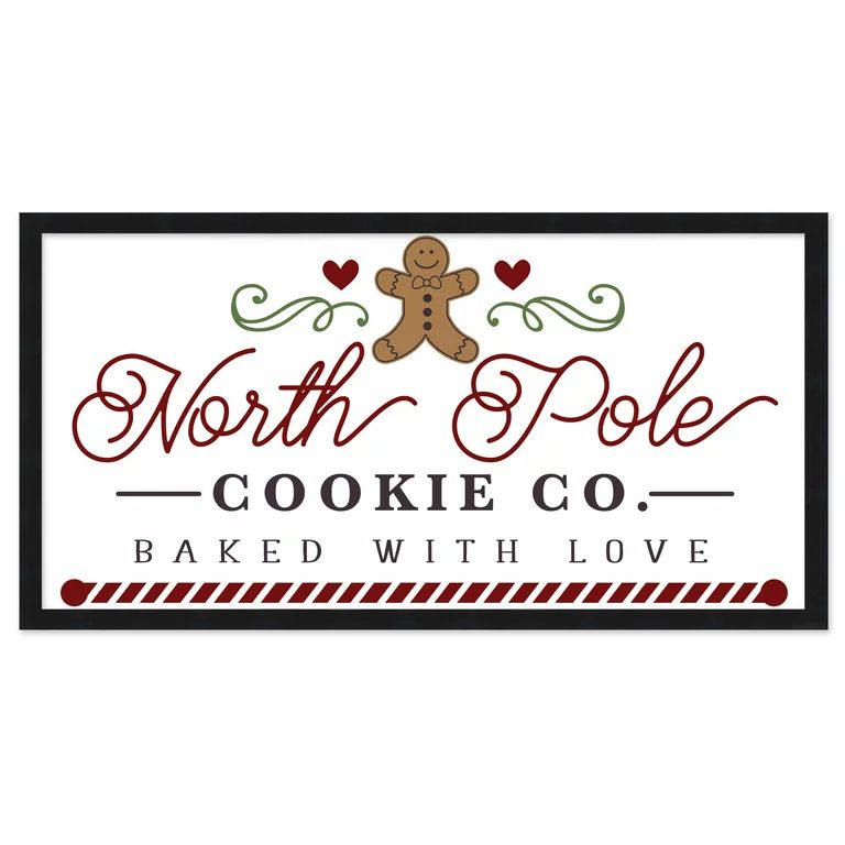 North Pole Cookie Company Gingerbread 11.5" x 21.5" Framed Christmas Wall Decor  Sign Poster in a | Walmart (US)