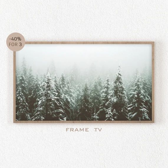 Samsung Frame TV Art Winter Snowy Forest Christmas 4k Samsung | Etsy | Etsy (US)