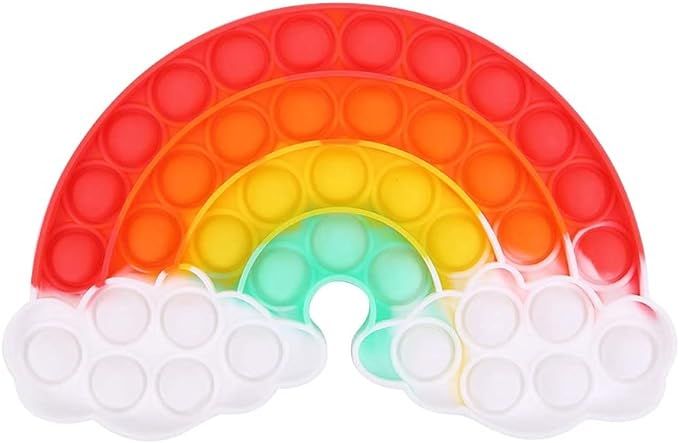 Push Pop Bubble Silicone Fidget Sensory Toy, Relieve Stress Cute Rainbow Pop Fidget Squeeze Toys ... | Amazon (US)