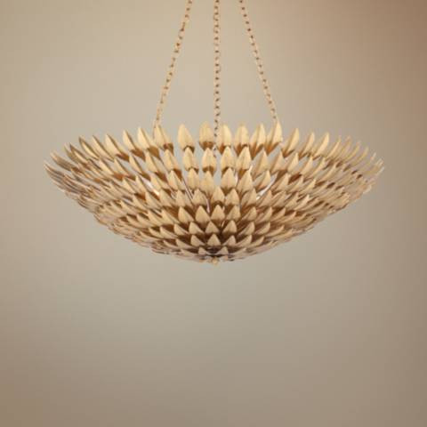 Crystorama Broche 30" Wide Antique Gold Pendant Light - #3G792 | Lamps Plus | Lamps Plus