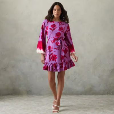 new!Prabal Gurung for JCPenney Balloon Sleeve Long Sleeve Floral Fit + Flare Dress | JCPenney