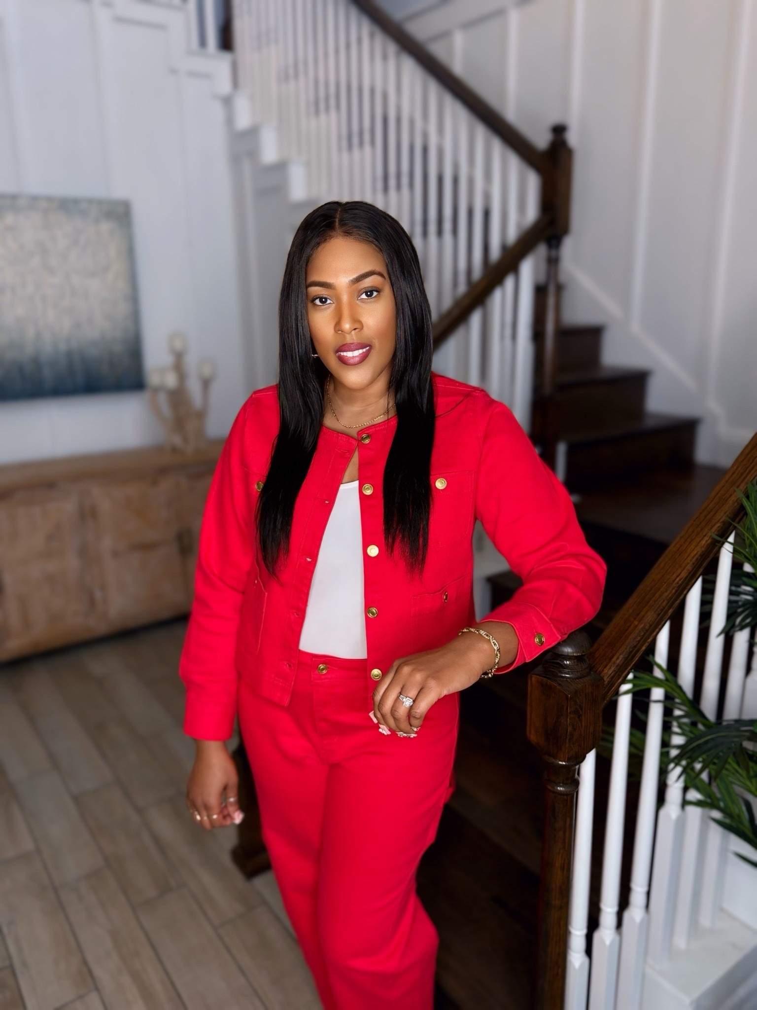 I’ve been wearing so much red lately, it must be in the air! If you’re into red, make sure you pick up this two piece red denim set from Walmart. It’s so easy to dress up or dress down.

#LTKValentine