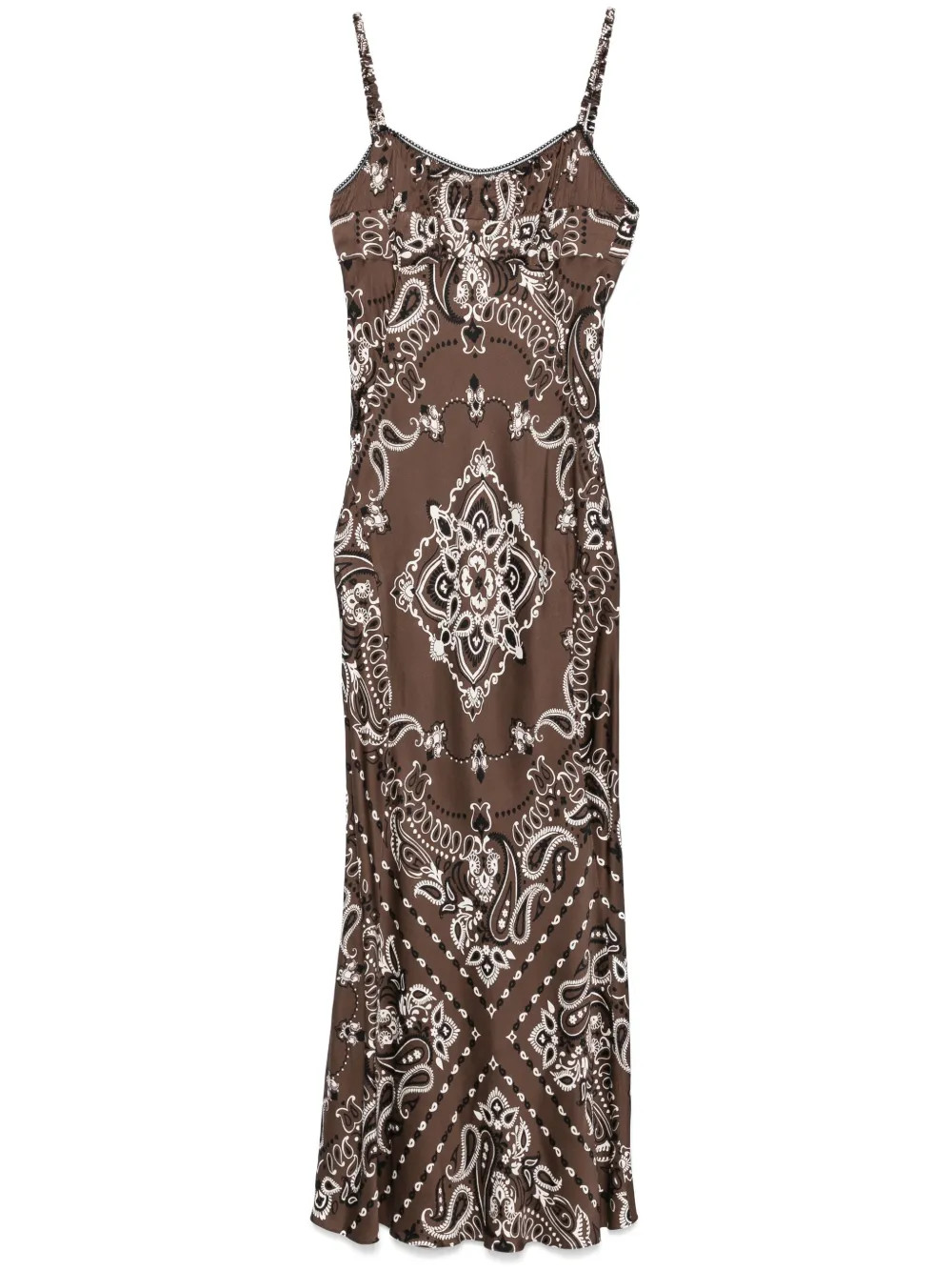 SANDRO bandana-print Maxi Dress | Brown | FARFETCH | Farfetch Global