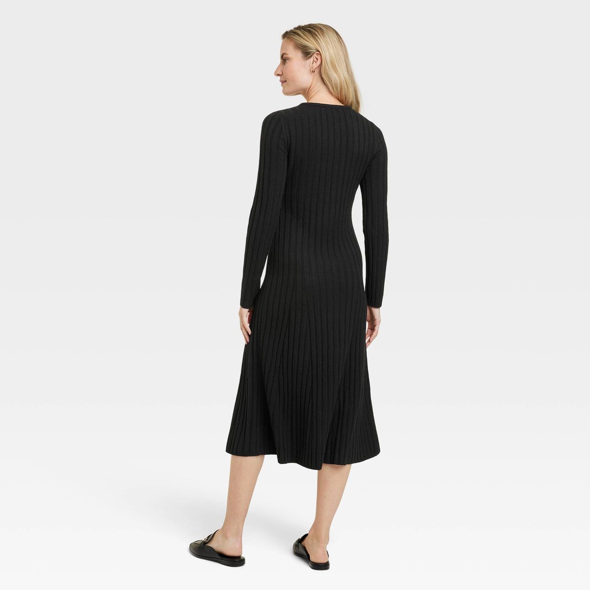 Women's Long Sleeve Midi Ribbed Sweater Dress - A New Day™ | Target