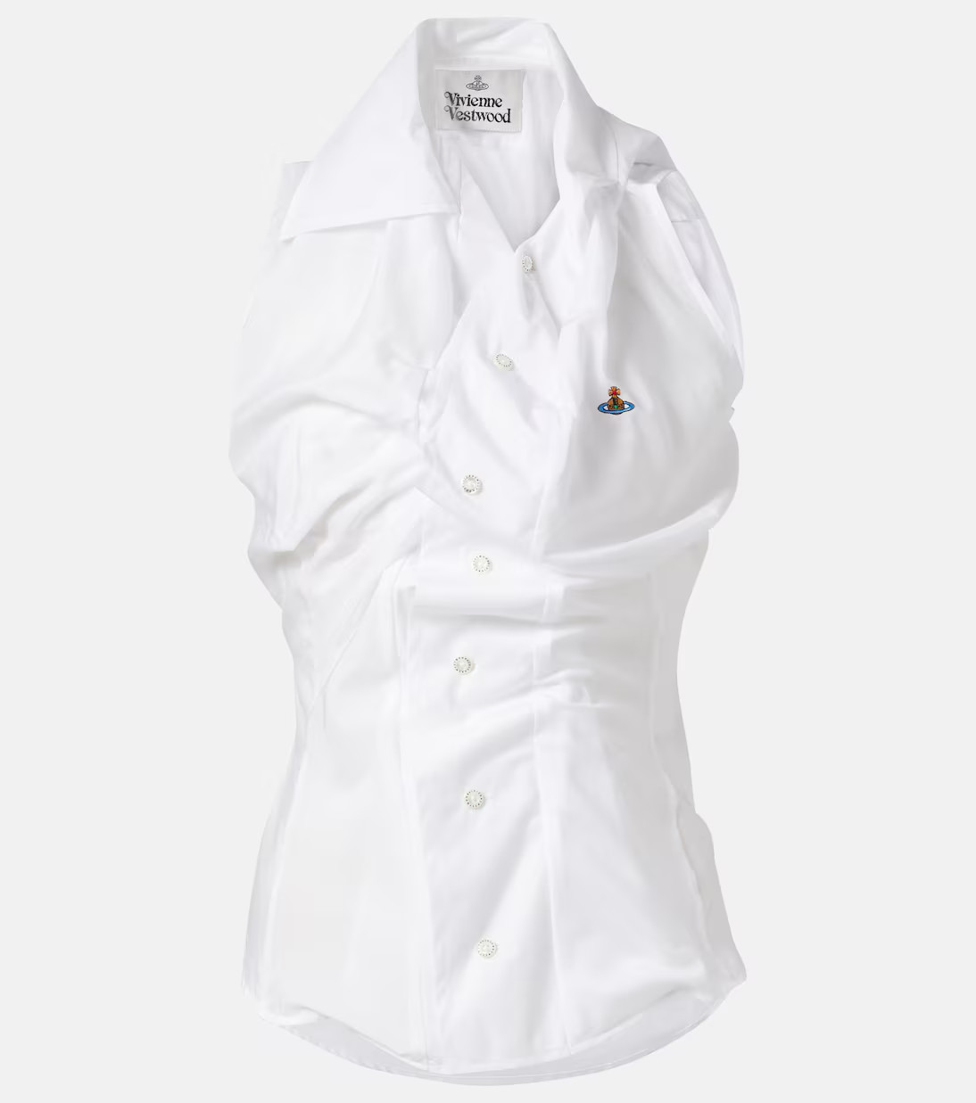 Ruched cotton and silk shirt | Mytheresa (US/CA)