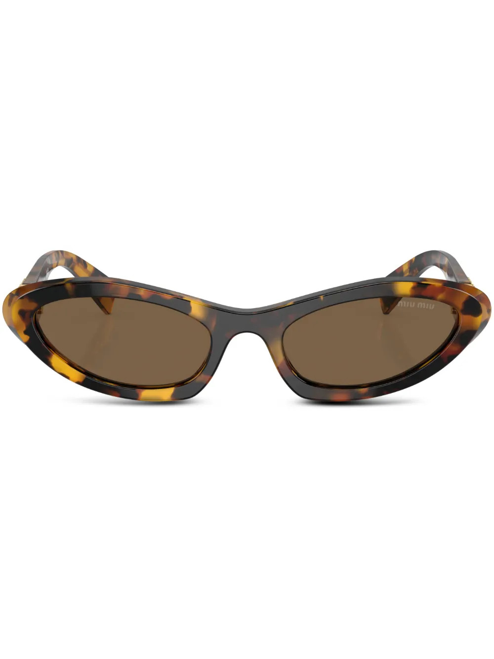 Miu Miu Eyewear tortoiseshell-effect oval-frame Sunglasses - Farfetch | Farfetch Global