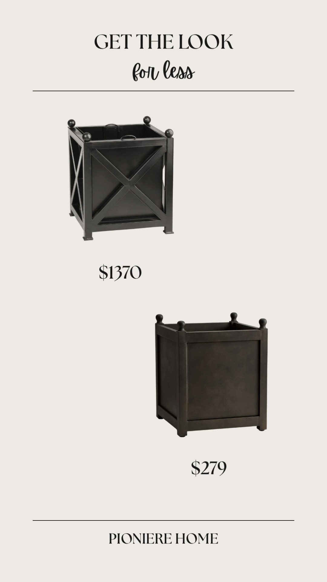 Get the look for less black iron planter. Square planter, pottery barn planter, outdoor planter dupe

#LTKSeasonal #LTKHome
