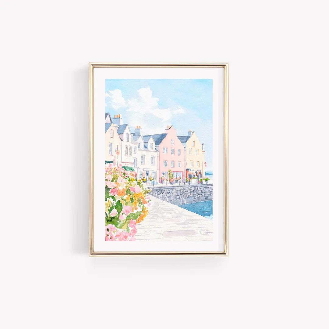 Bondi Beach Watercolor Wall Art, East Coast Print, Preppy Coastal Wall Art, Pastel Pink & Blue Wa... | Etsy (US)