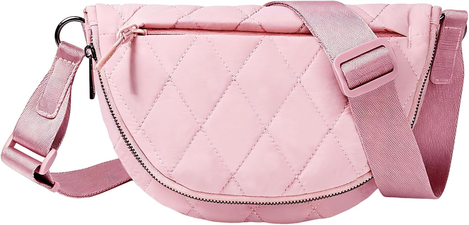Fashion Crescent Moon Bag For Women & Men - Medium Nylon Shoulder Bag With Adjustable Strap, Lightweight & Foldable Design | Amazon (US)