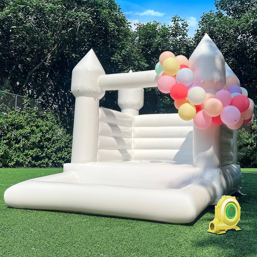AWSUM 10x8x8ft Inflatable White Bounce House with Air Blower All PVC Bouncy House Castle for Kids... | Amazon (US)