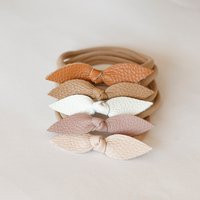 Baby Girl Hair Bows/Leather Bow/ Baby Headband | Etsy (US)