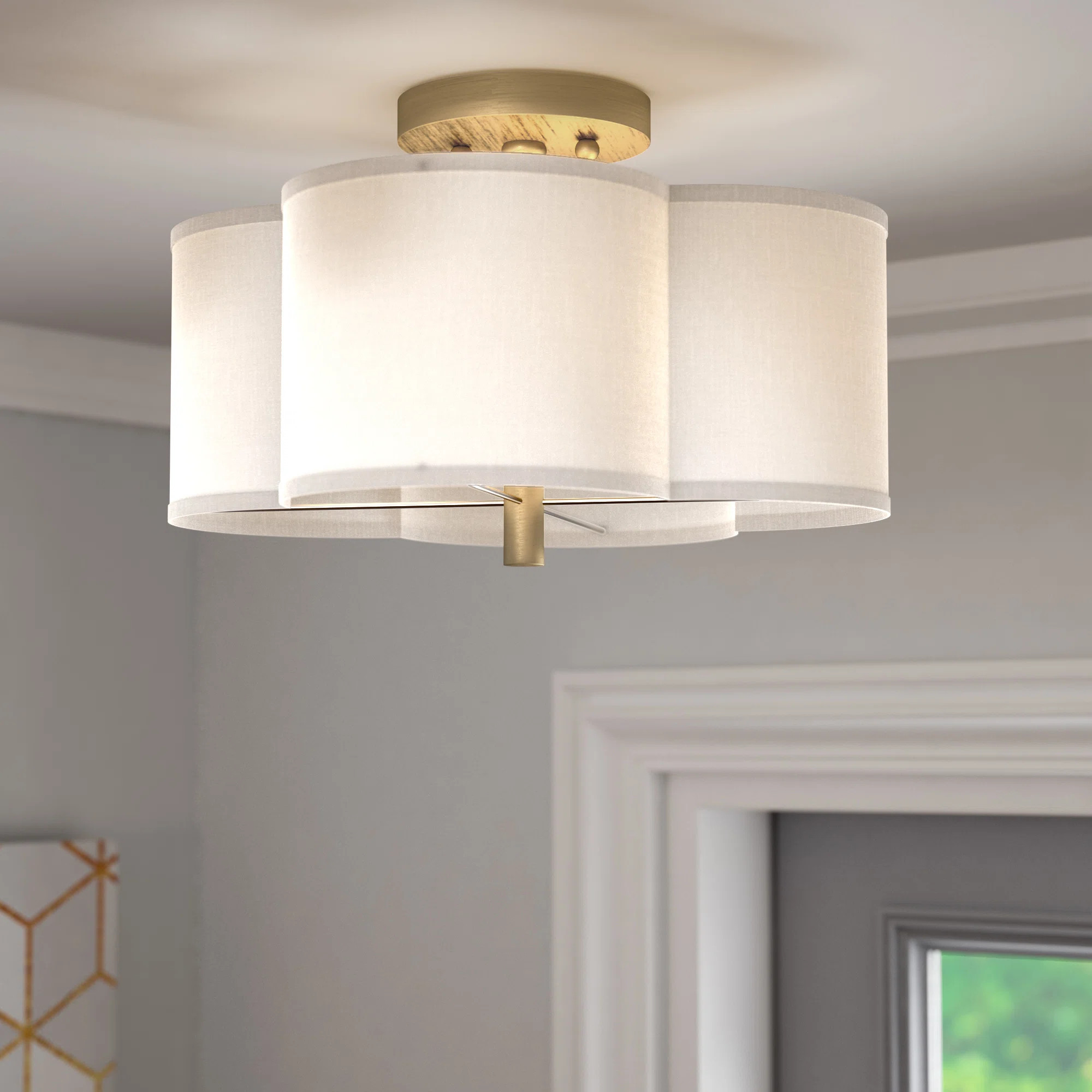 Greyleigh™ Tangela Unique/Statement Geometric Semi Flush Mount & Reviews | Wayfair | Wayfair North America
