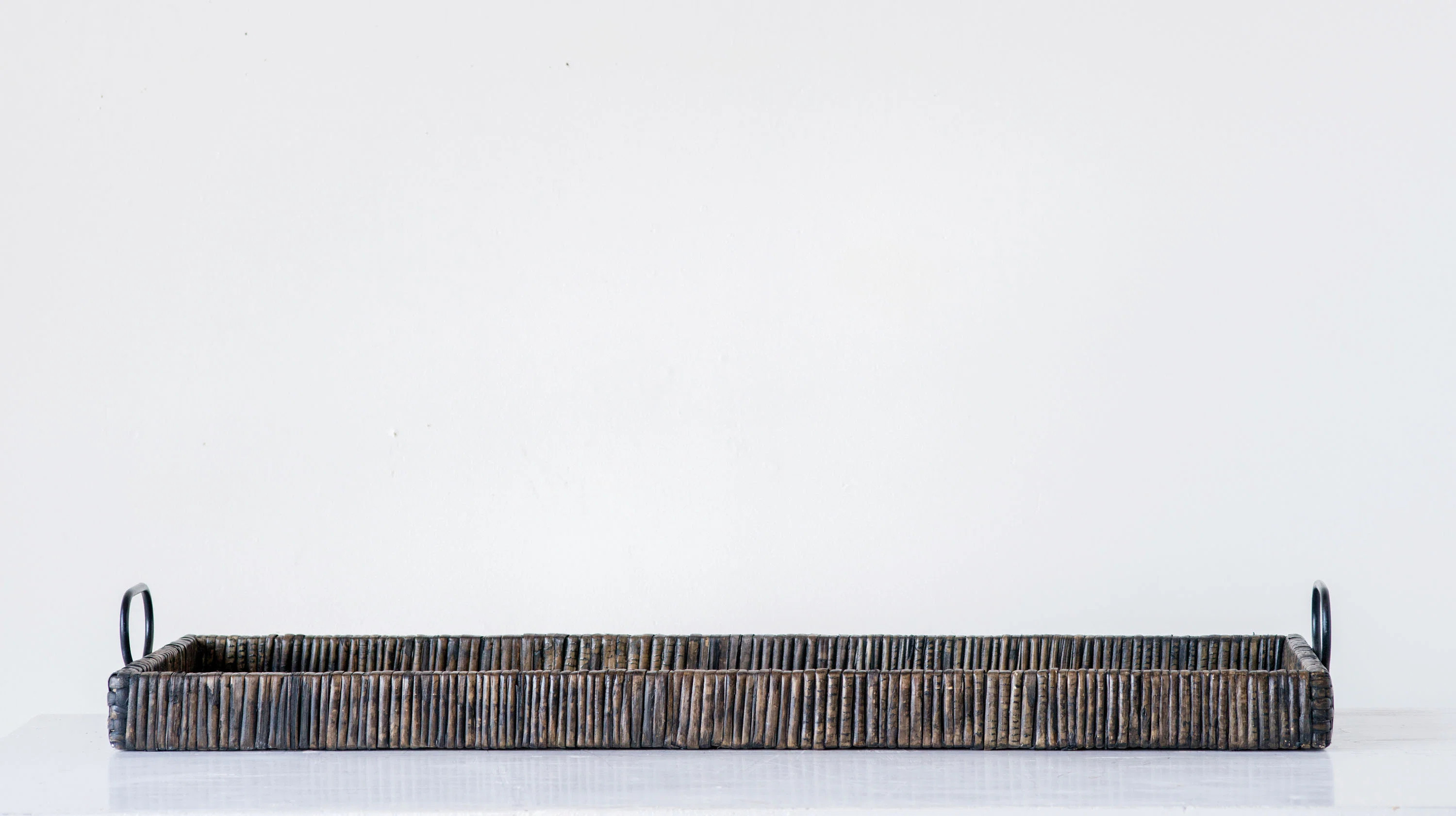 Rattan & Wood Tray with Handles | Wayfair North America