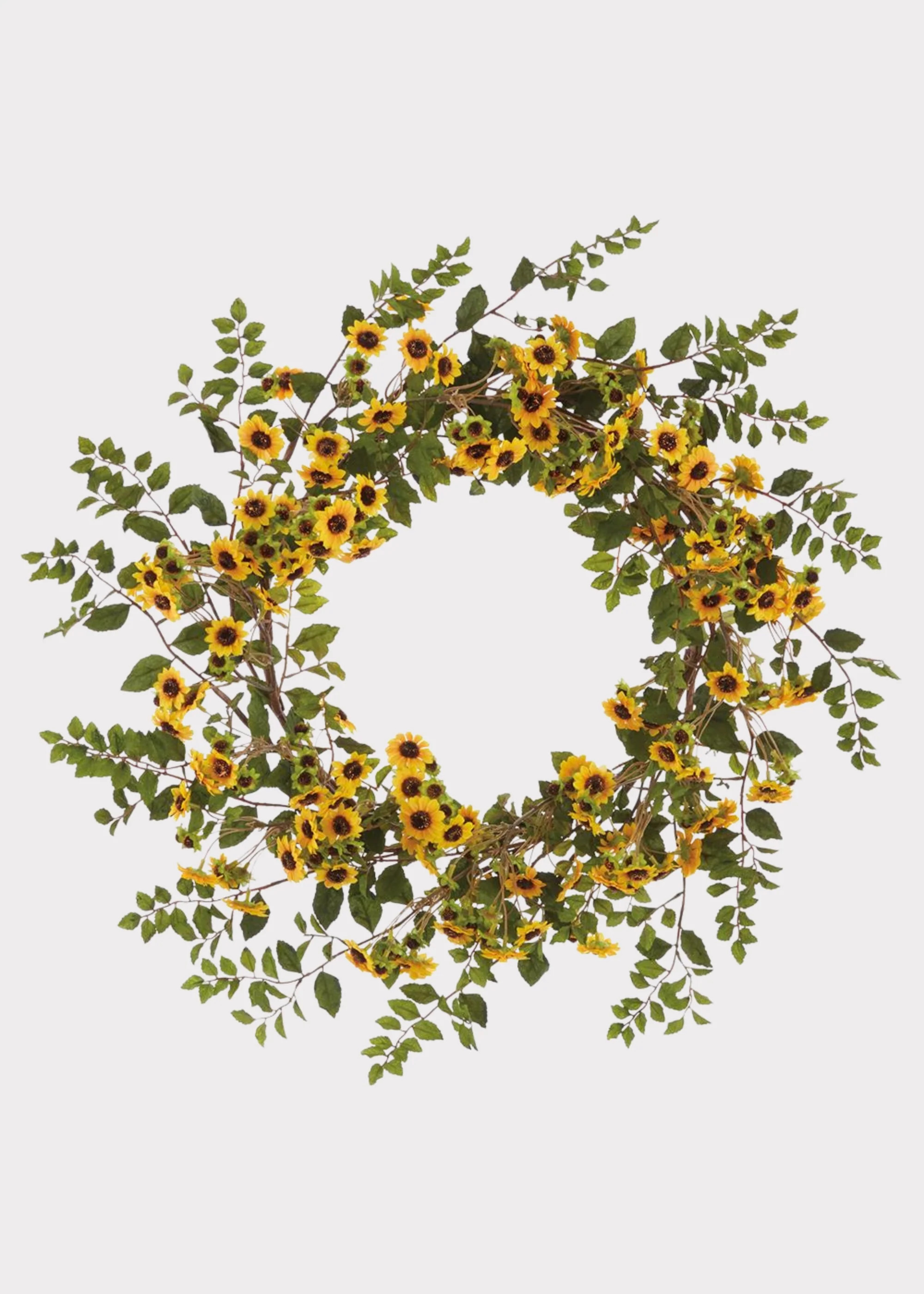 Yellow Artificial Sunflower Wreath - 28" | Afloral