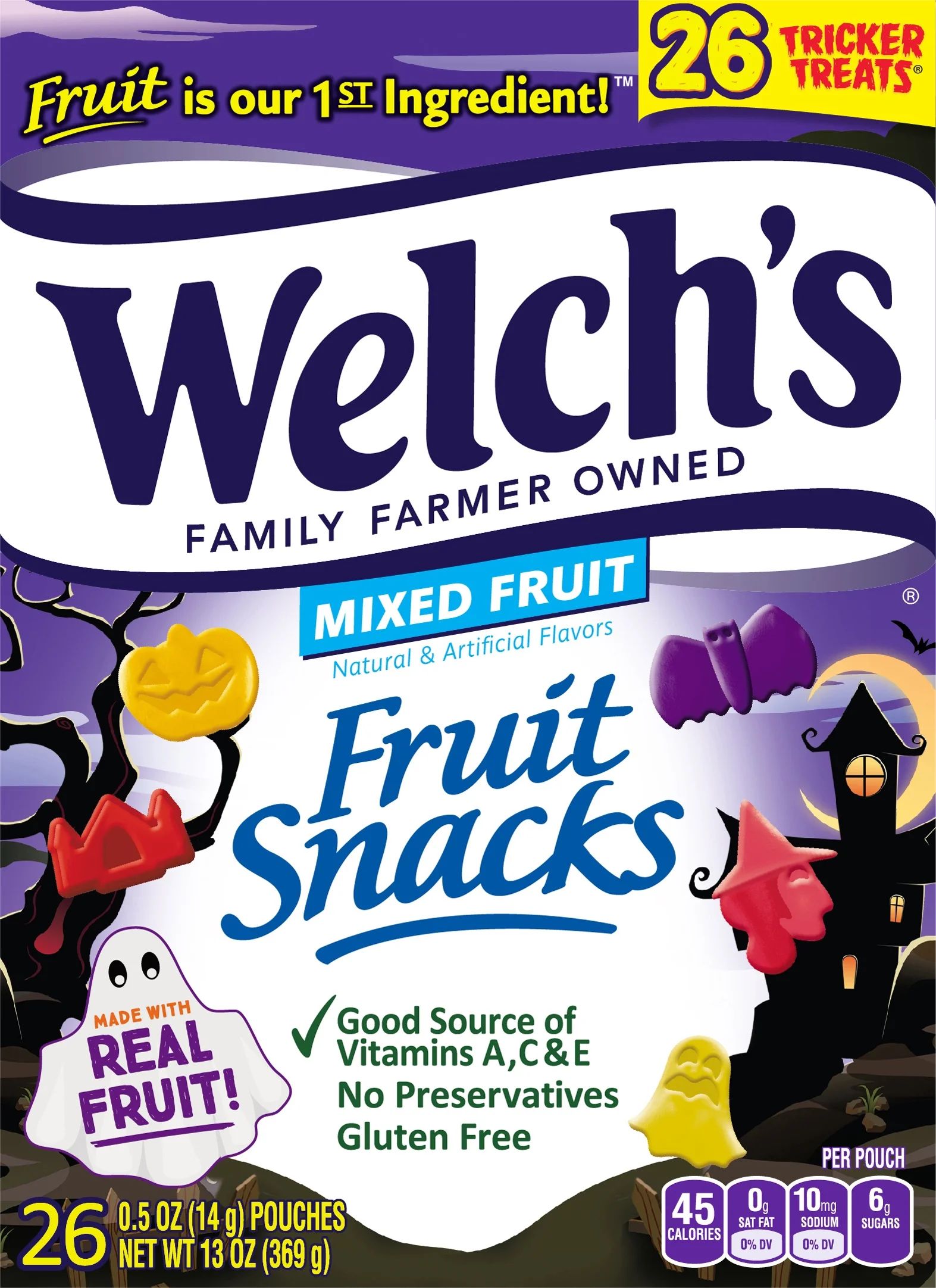 Welch's Halloween Mixed Fruit Flavored Fruit Snacks, 26 Count of 0.5oz Bags | Walmart (US)