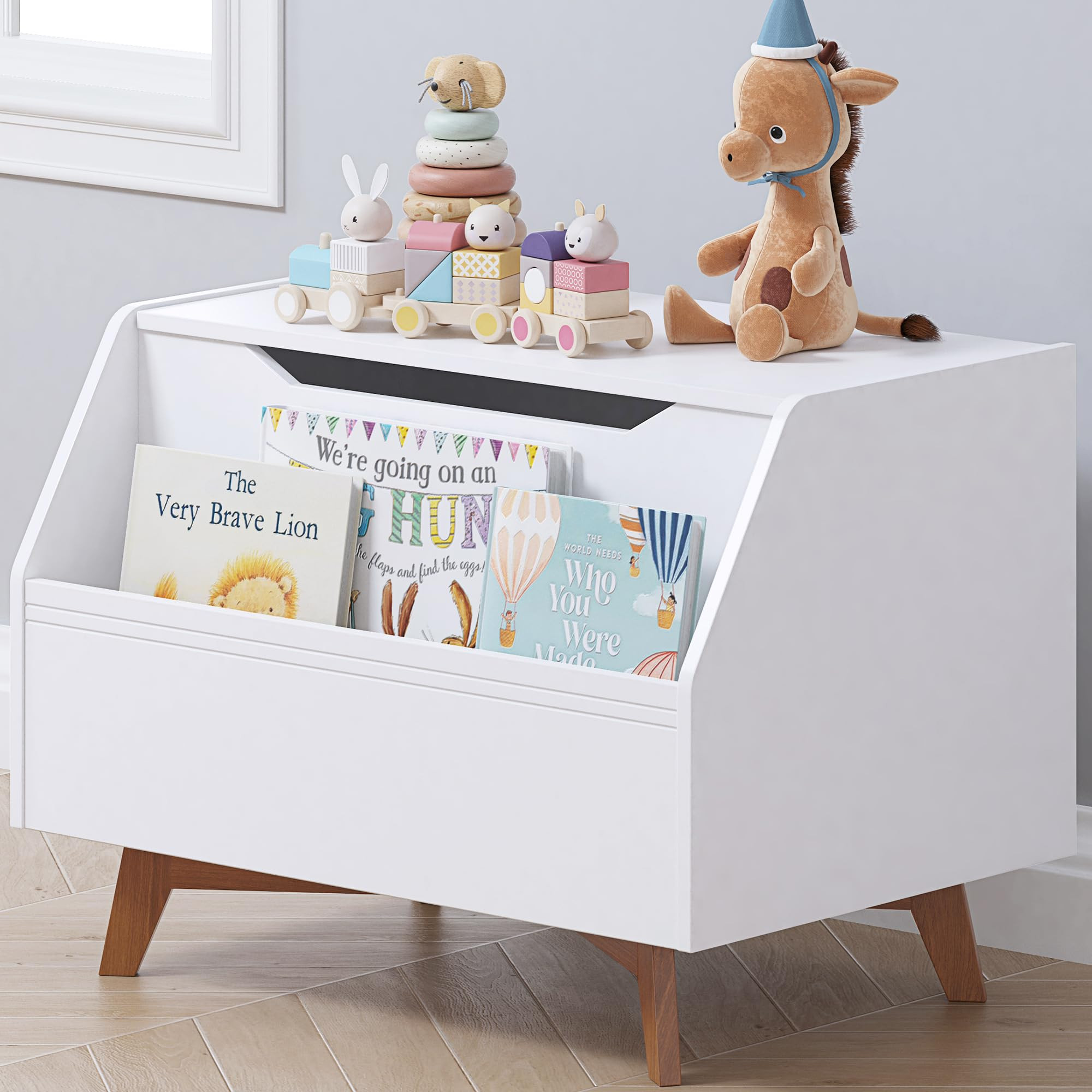 UTEX Kids Toy Box, Wooden Toy Chest, Kids Storage Organizer Bench with Front Book Storage Area fo... | Amazon (US)