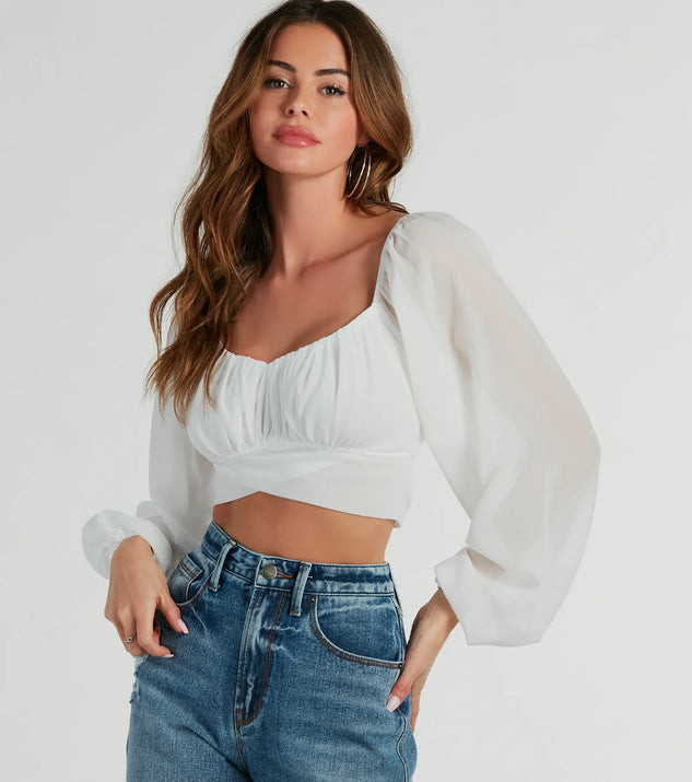 Such A Daydream Chiffon Crop Top | Windsor Stores