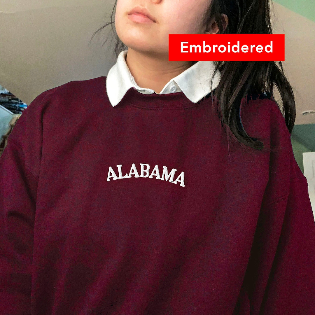 Alabama Sweatshirt Embroidered Vintage College Crewneck Cute - Etsy | Etsy (US)