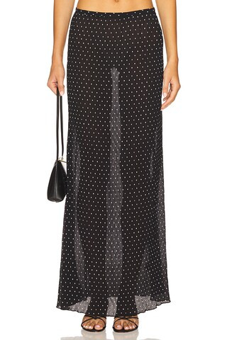 LIONESS Ford Maxi Skirt in Onyx Polka from Revolve.com | Revolve Clothing (Global)