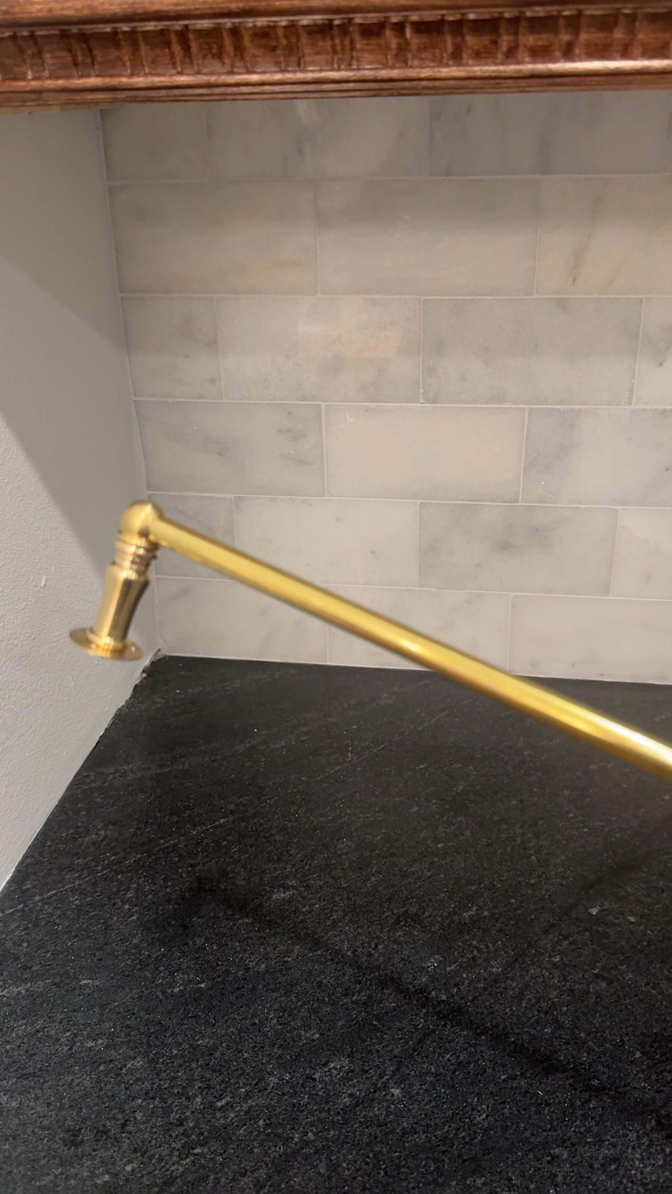 Brass railing.  Follow the easy instructions to ensure you order the right number of pieces. Very easy to put together!

#LTKHome #LTKVideo